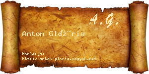 Anton Glória névjegykártya